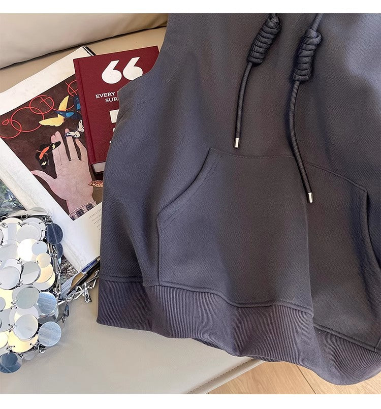 Sleeveless hooded sweatshirt for women new pullover vest trend S5017