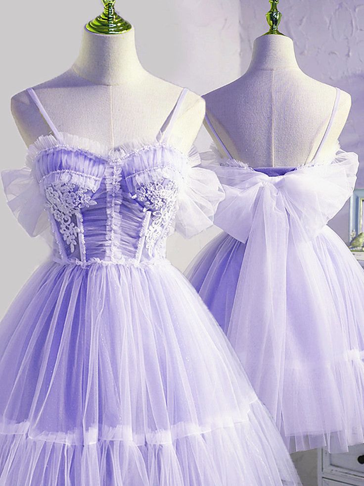 Pink tulle short A line prom dress homecoming dress S2956