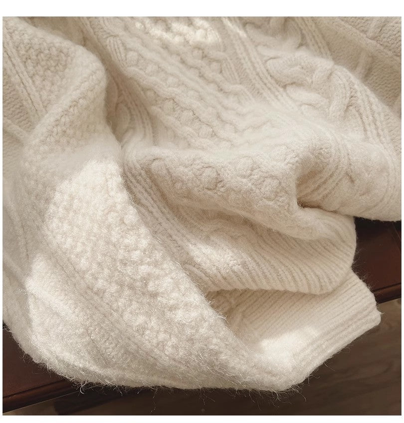 round neck sweater for women vintage style pullover sweater S4879