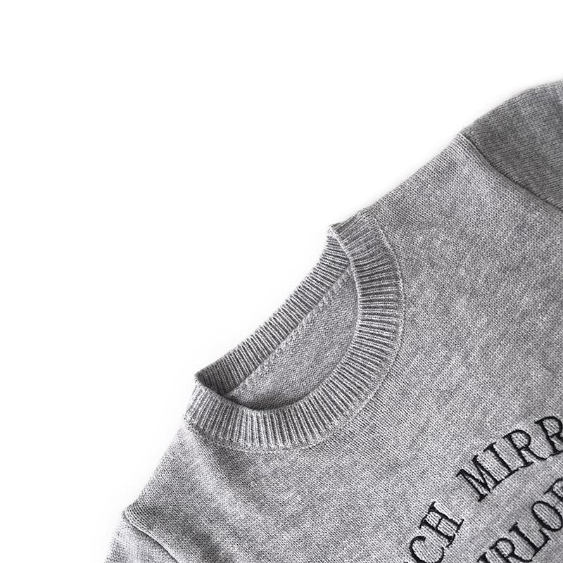 elegant embroidered sweater long-sleeved knitted top S4708