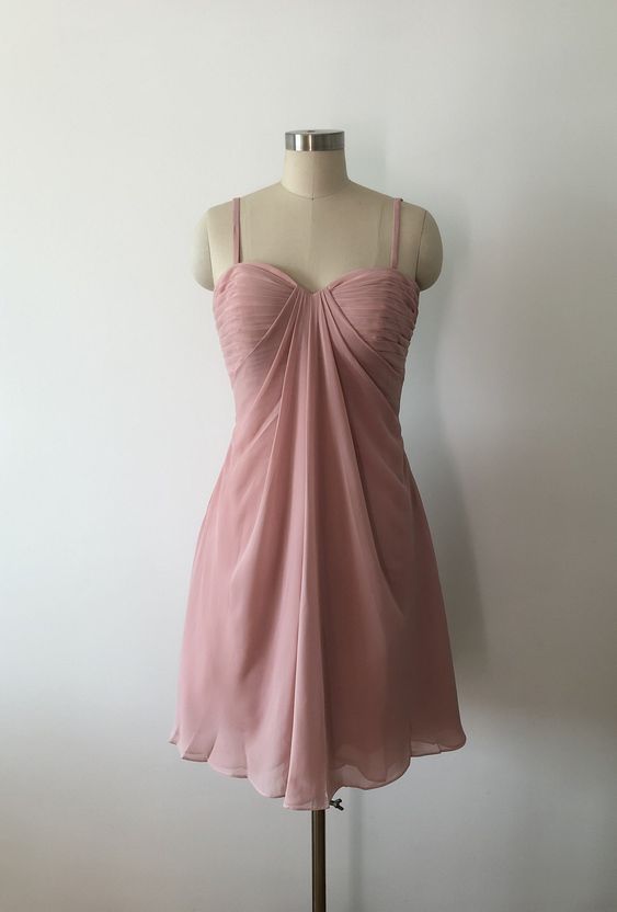 Pink Short Chiffon Prom Dresses Homecoming Dresses S2622