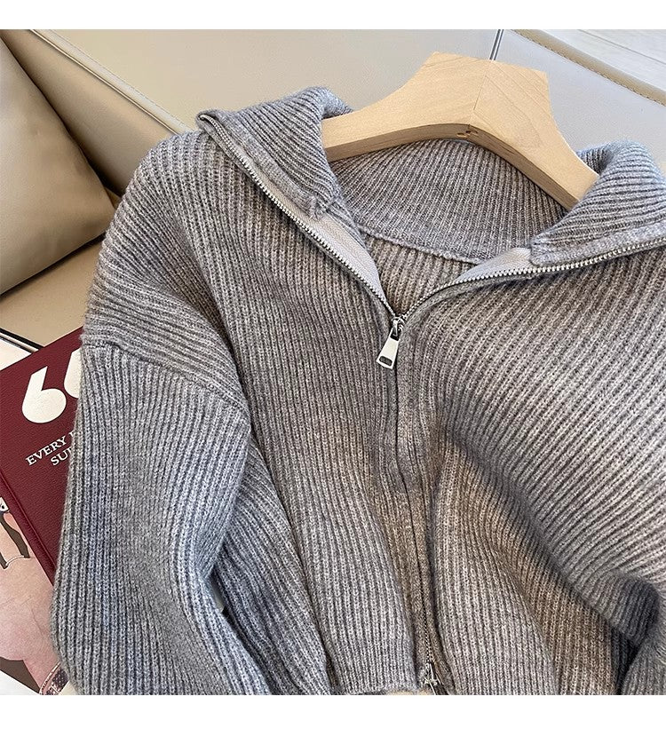 Autumn soft sweater jacket for women knitted cardigan S4844