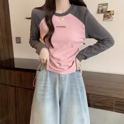 Women's T-shirt long sleeve new design top S3426