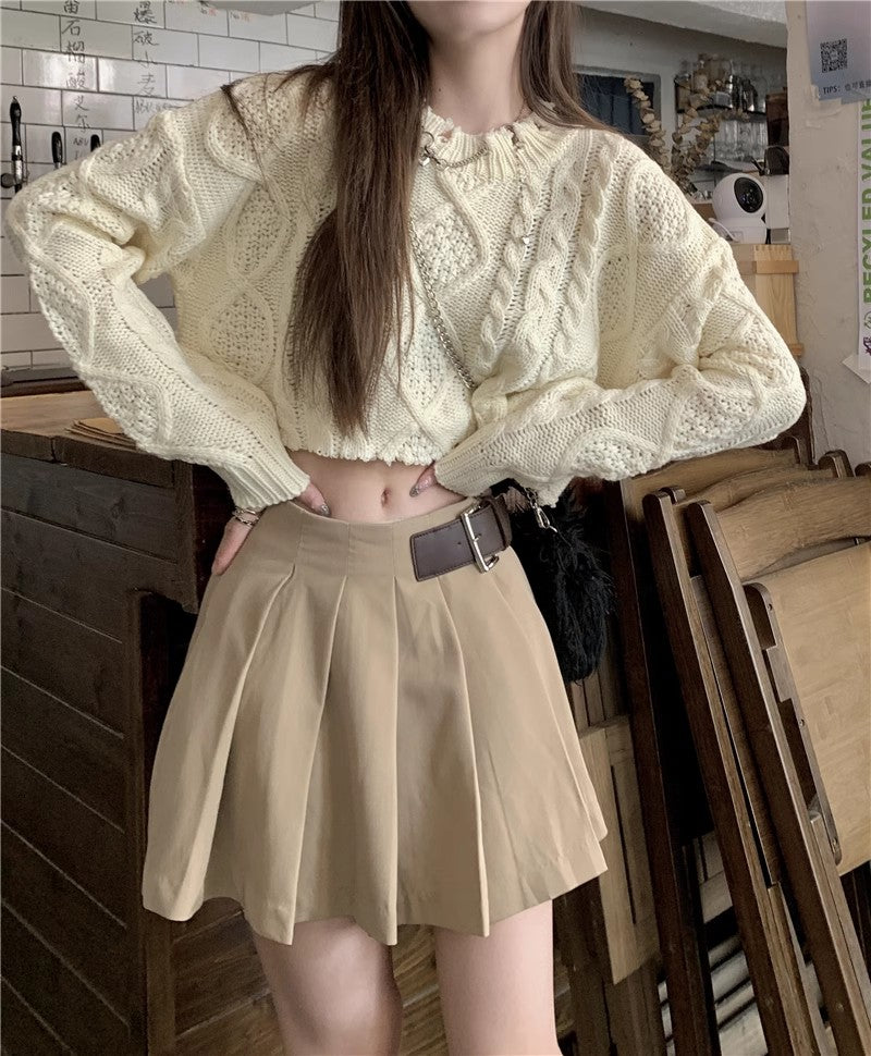 knitted long-sleeved top S4722