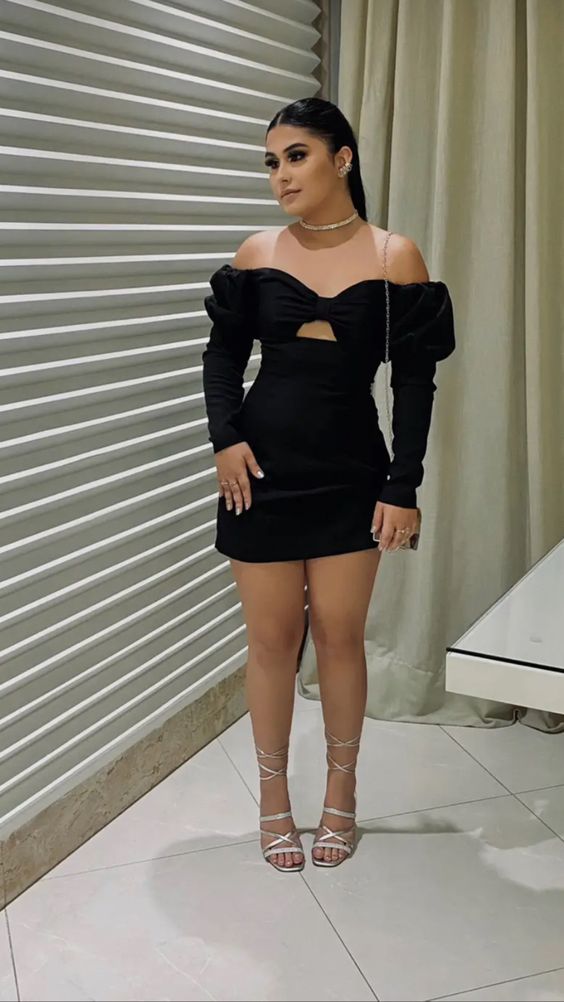 Cute Tight Black Homecoming Dress S2927