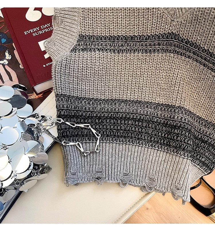 Striped knitted vest for women new styl top vest trendy S5034