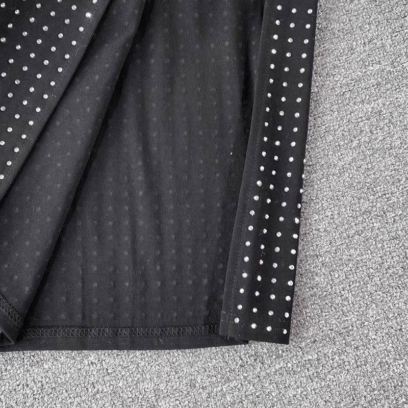 Glitter skirt,mid-length skirt, two-piece T-shirt S3894