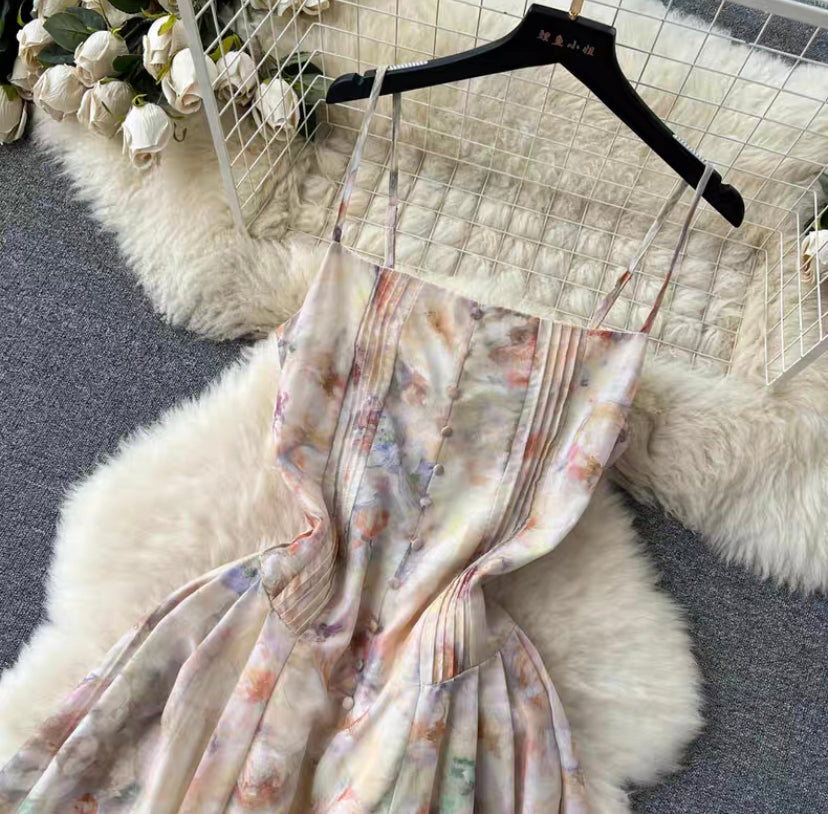 Spaghetti Strap Dress,fairy Floral Dress,cute Dress S4434