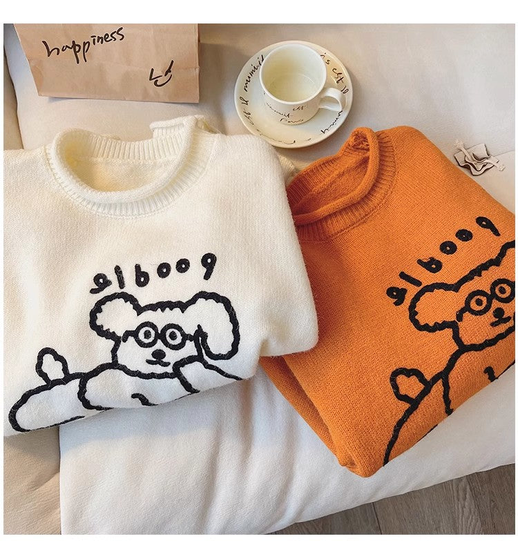 cartoon round neck sweater for women new style long-sleeved sweater trendy S4876