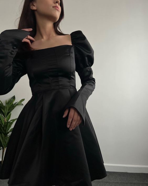 Black Short Prom Dress, Homecoming Dress S2805