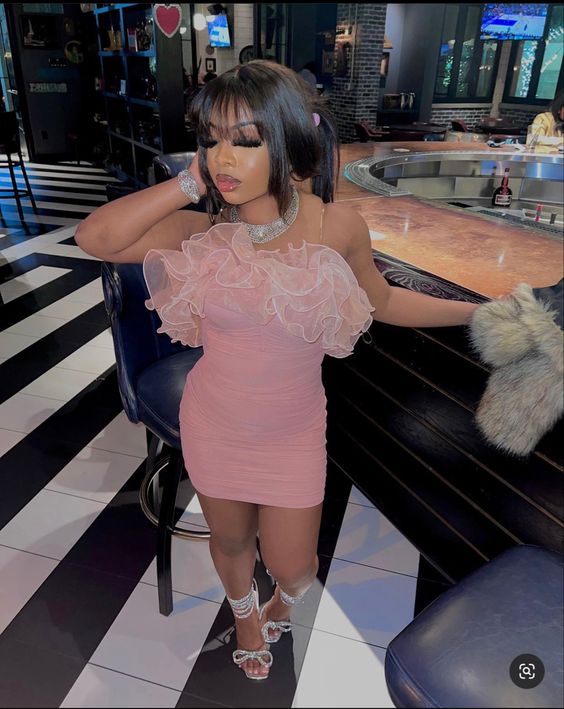 Short/Mini Pink Black Girl Prom Dresses Homecoming Dresses S2899