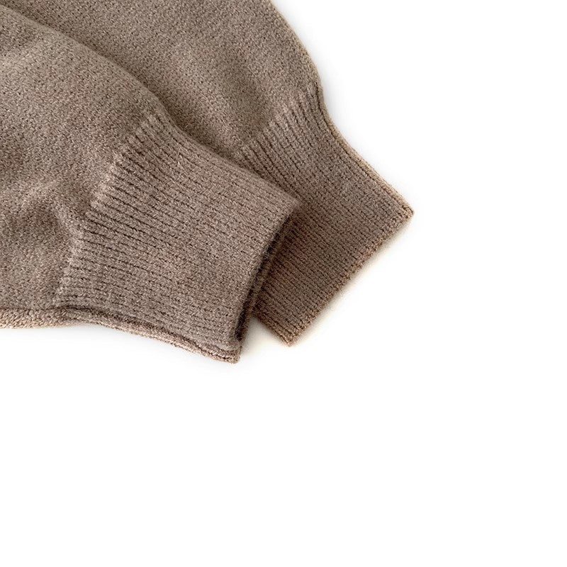 solid color V-neck long-sleeved sweater S4742