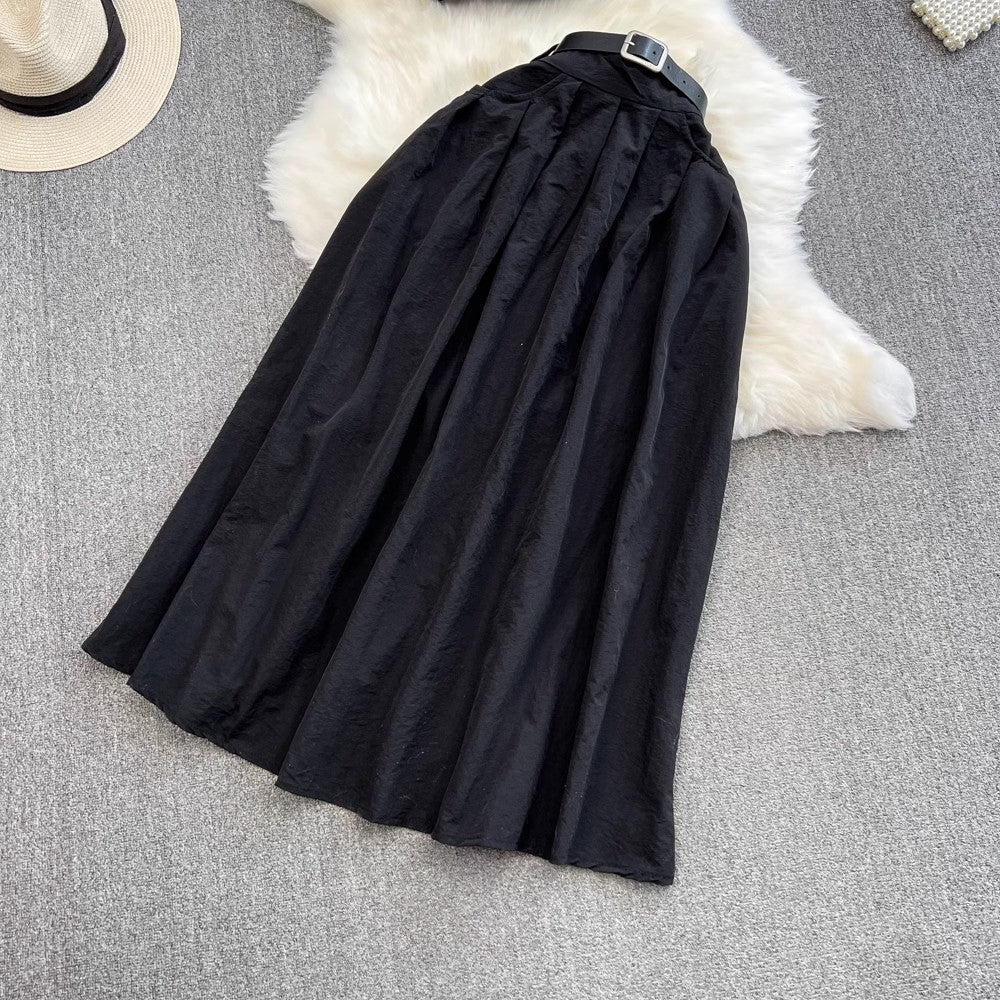 Fashion Suit Women's Sleeveless Shirt Two-piece Set A-Line Skirt S4158