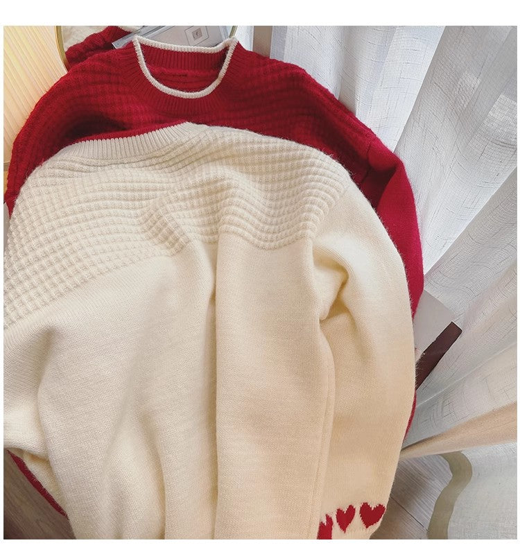 Fashionable embroidered round neck sweater for women S4887