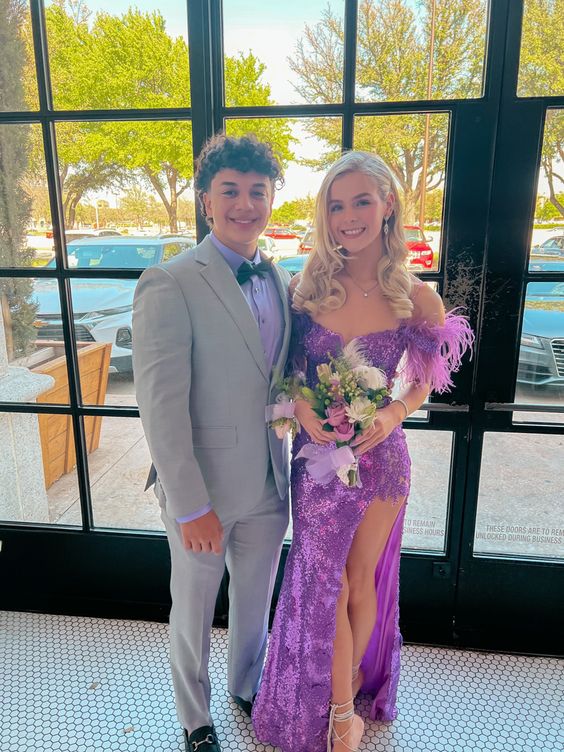 Glitter purple prom dresses,sparkle graduation dress S4061