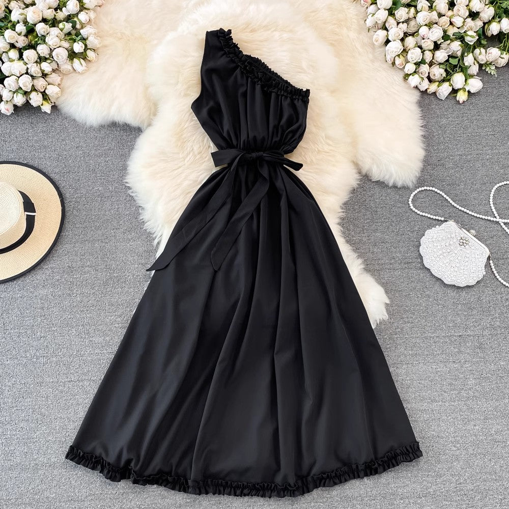 Sexy A-line dress elegant long skirt S4310