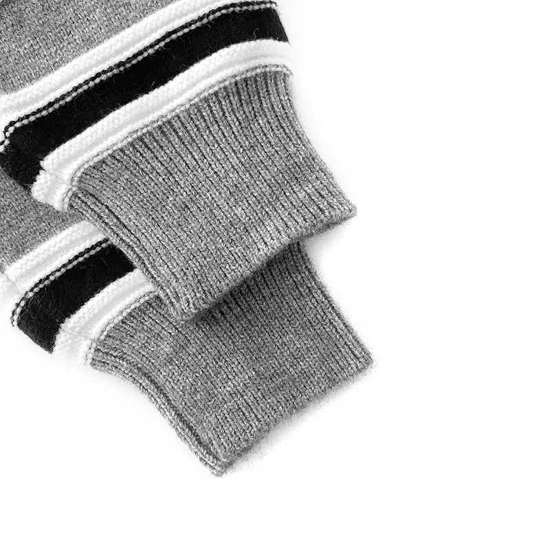 striped round neck long-sleeved sweater S4773