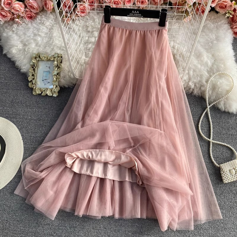 mesh skirt for women, A-line skirt S3924