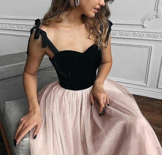 Tulle Princess Simple Prom Dress, A Line Long Formal Evening Dress S3317