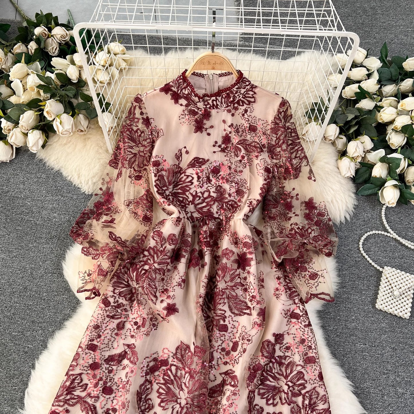 embroidered dress elegant women's dress new S4495