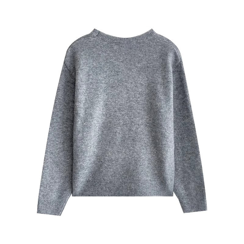 cartoon duck jacquard round neck soft long-sleeved knitted sweater S4692