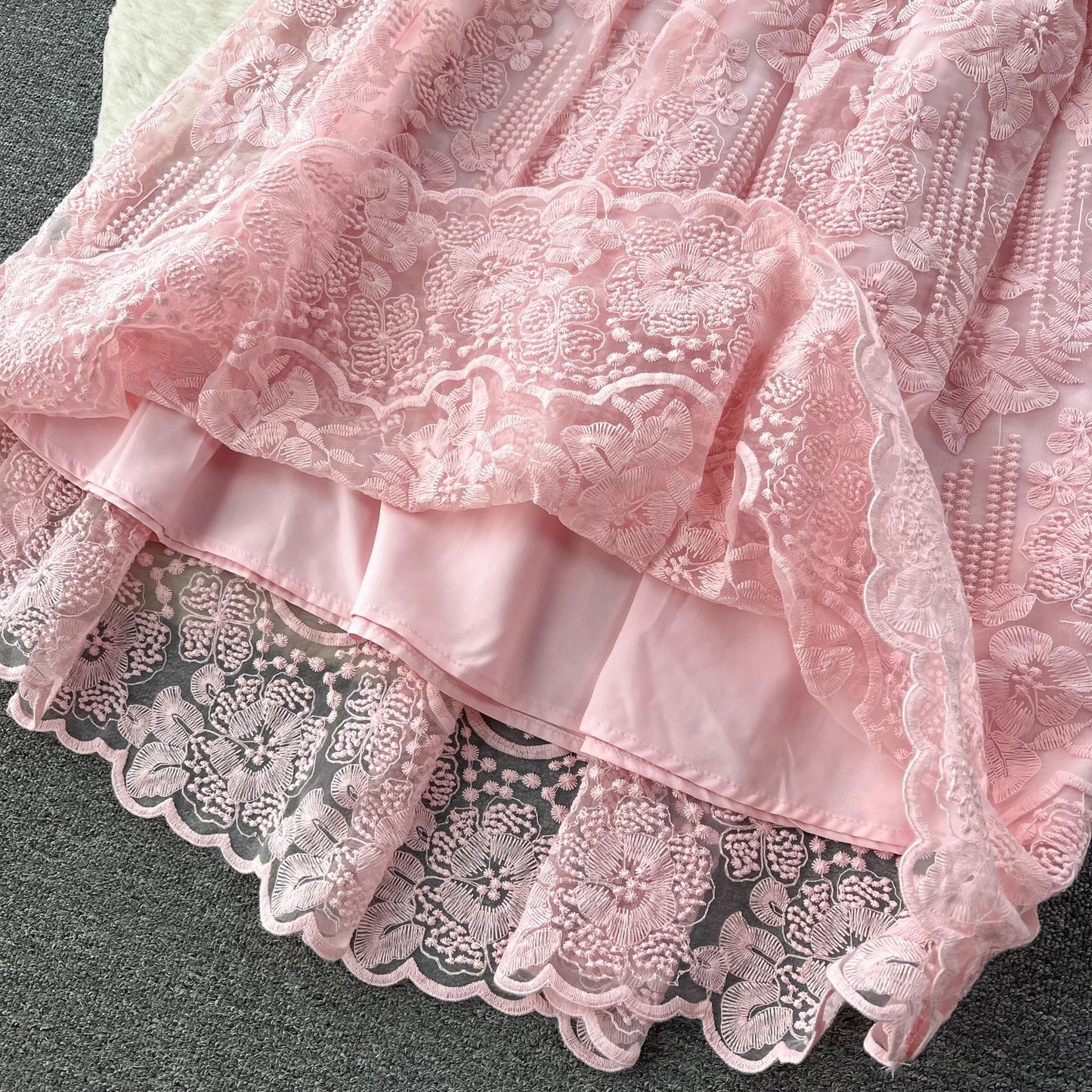 lace puff sleeve shirt two-piece S4569