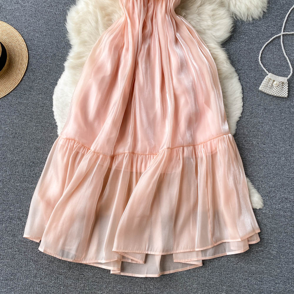 Ruffled One-line Neck Off-the-shoulder Holiday Dress S4455