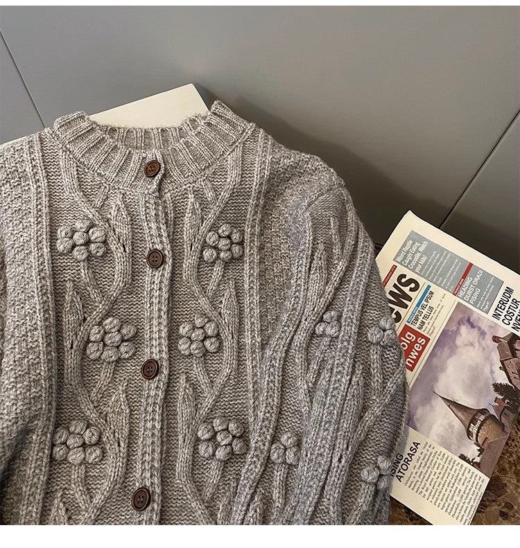 Long-sleeved knitted cardigan for women new sweater jacket S4864