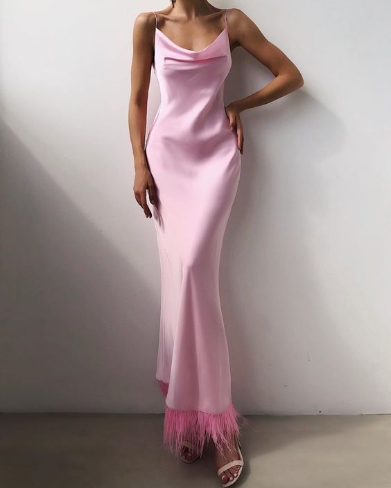 Pink long evening prom dress S2630