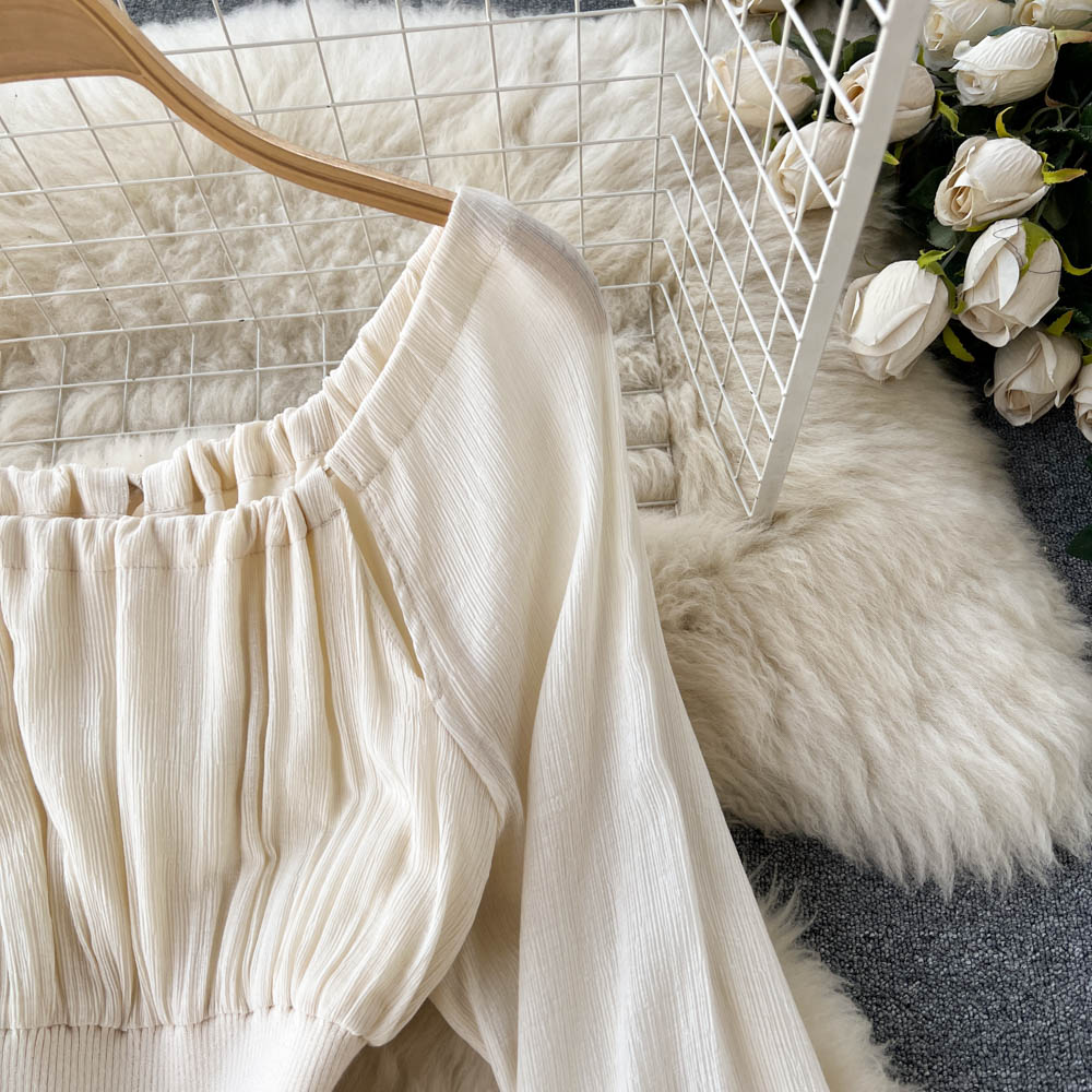 Floor-length Bubble Sleeves Fairy Dress S4462