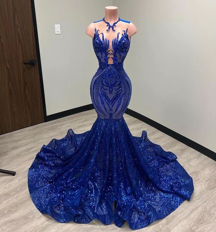 Royal Blue Prom Dresses, Crew Evening Dresses, Custom Make Prom Dresses, Sexy Prom Dresses, Evening Gowns S2680