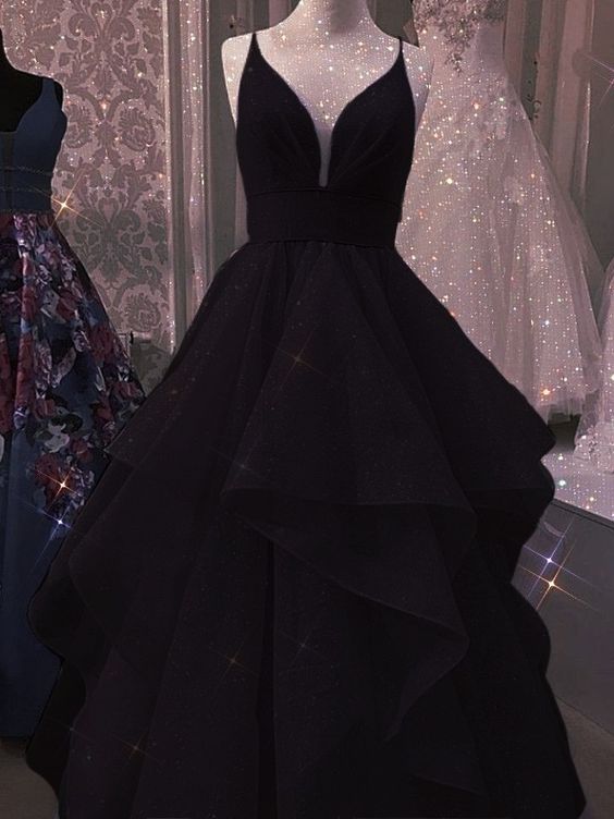 Black evening gown long prom dress S2641
