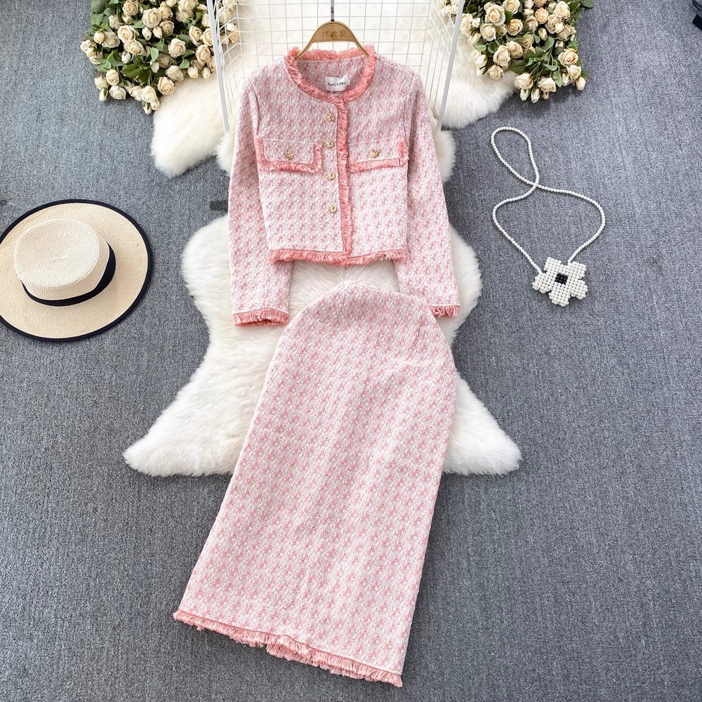 Fashion suit for women round neck two-piece set S4214