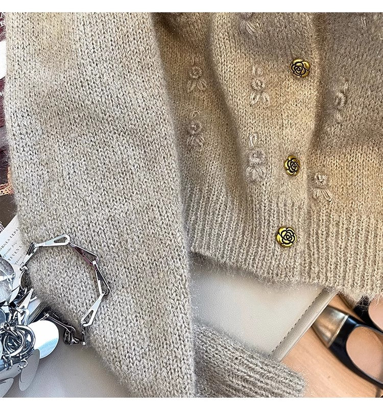 Sweet sweater jacket for women knitted cardigan S4836