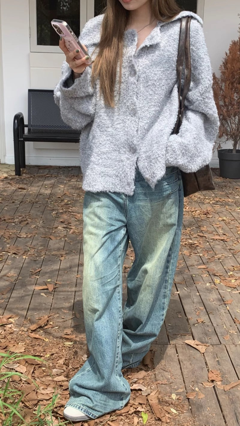 knitted cardigan simple short sweater jacket S4730