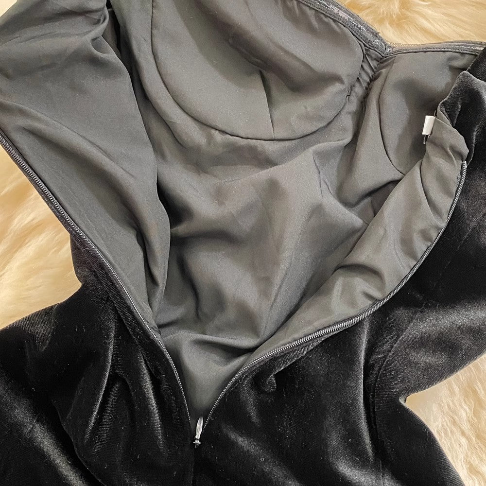 Hot girl tube top suspender skirt fashion mesh pleated elastic tight dress for women S4199