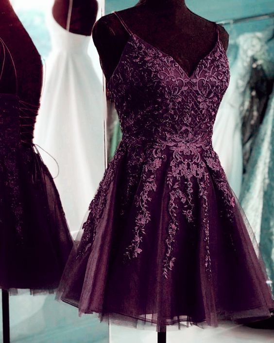 cute purple homecoming dresses S3351