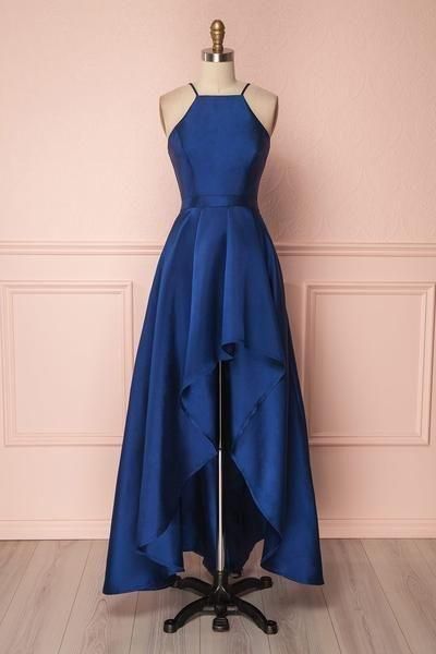 A Line Halter High Low Prom Dresses S3700