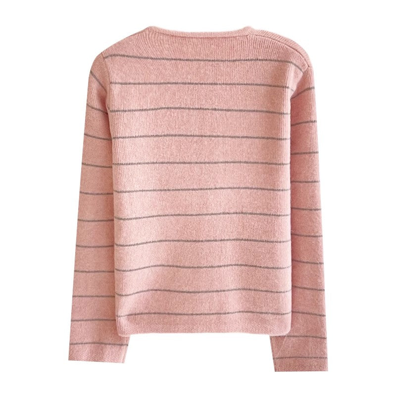 Sweet knitted cardigan round neck sweater jacket S4728