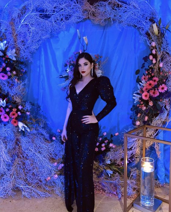 Black Long Sequin Prom Dress, Formal Evening Dresses S3621