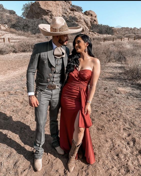 Charming Rust Red Long Evening Dress Sweetheart Sleeveless Formal Prom Dress S3795