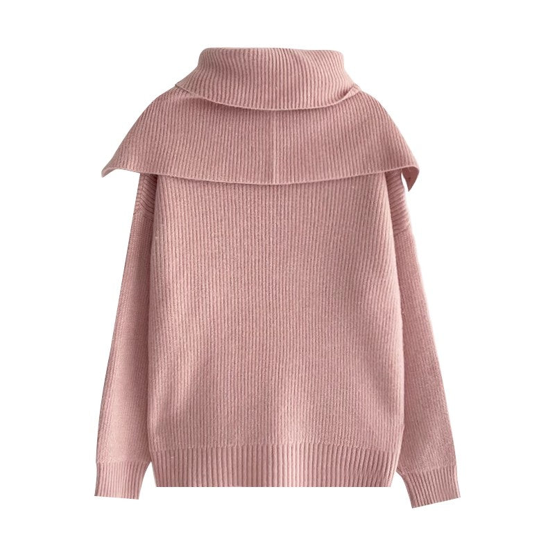 soft sweater and scarf two-piece set S4741