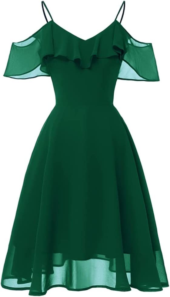 Off-the-shoulder A-line Spaghetti Strap Prom Dress S2912