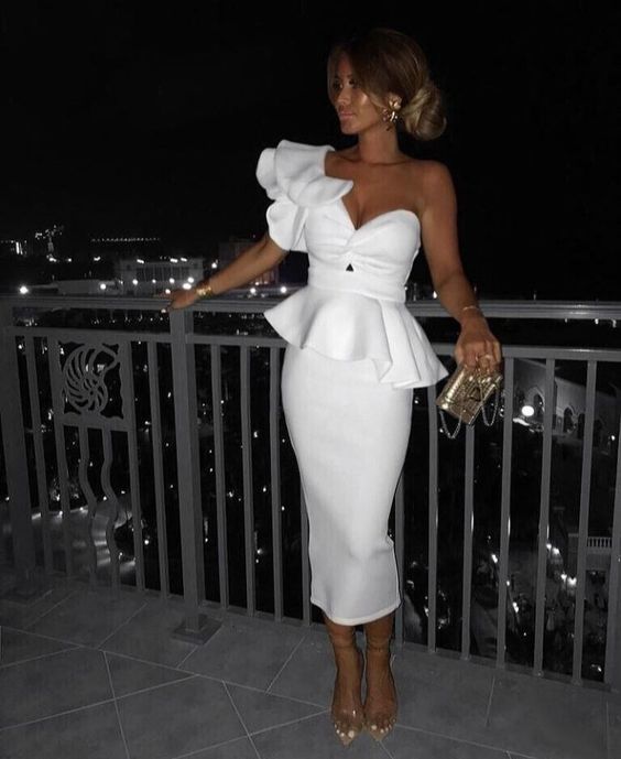 White Party Prom Dress Elegant Evening Dresses S3371