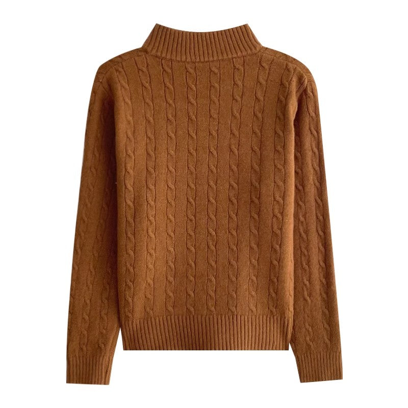 embroidered soft sweater top S4681