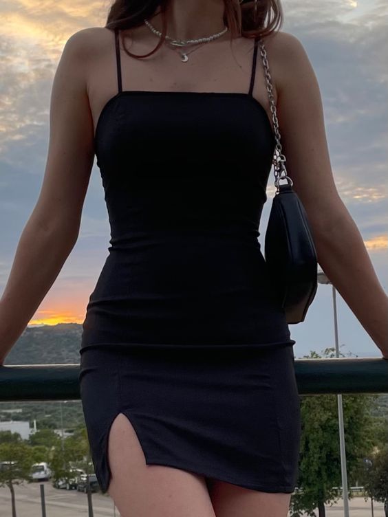 Black Party Prom Dress with Spaghetti Straps,Elegant Graduation Dresses S3360