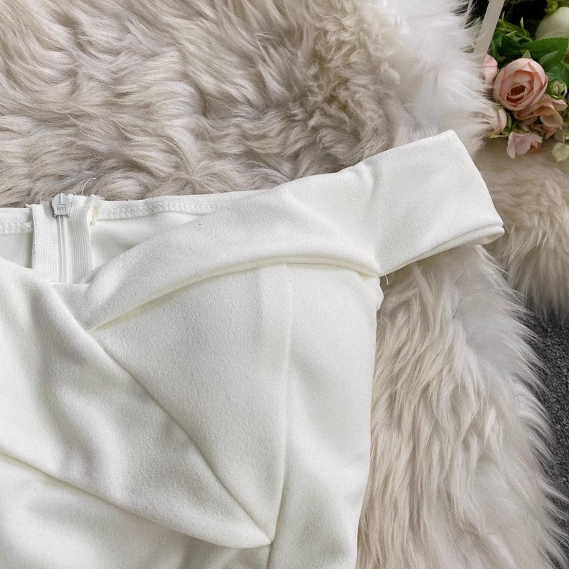 sexy off-shoulder A-line dress S4033