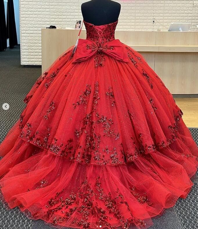 Red Quinceanera Dress Ball Gown, Sweet 16 Dresses, Sweet 15 Dresses S3848