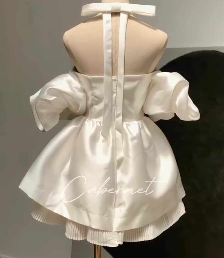 Birthday dress high-end party dress niche princess dress one-shoulder tube top dress R1766