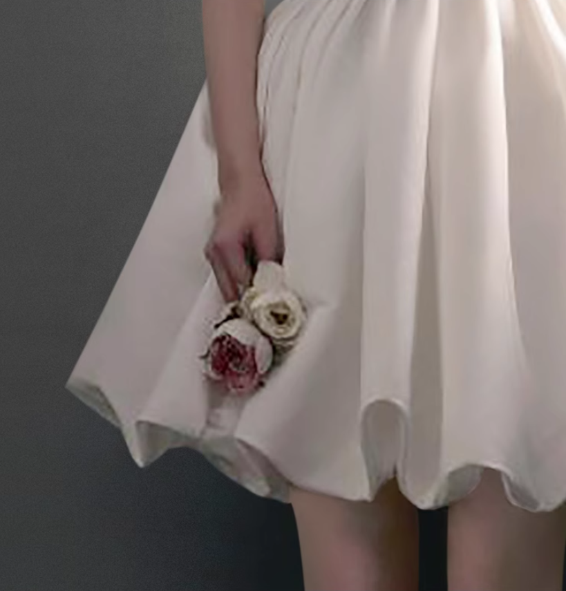 White French Satin Evening Dress Short Slim Party Tube Dress Homecoming Dress R2981